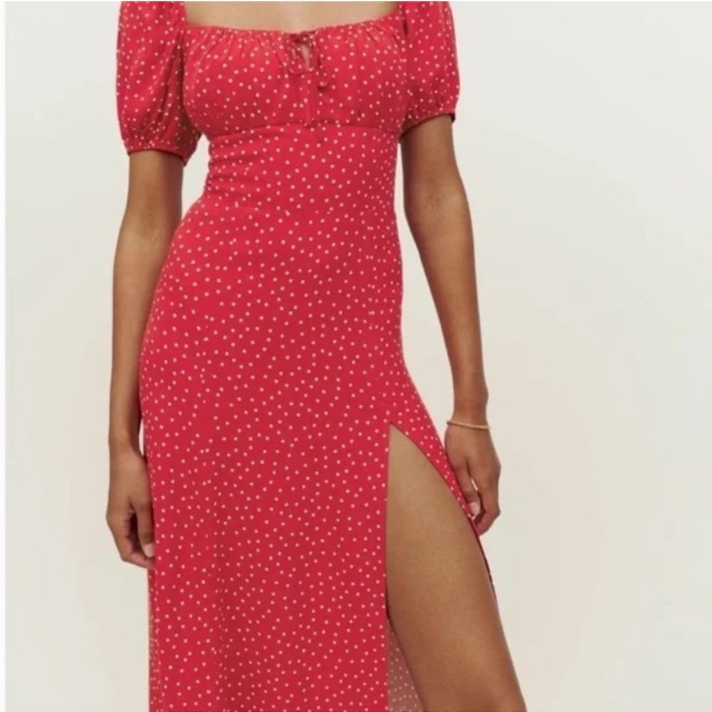 Reformation Teyana Polka Dot Midi Dress